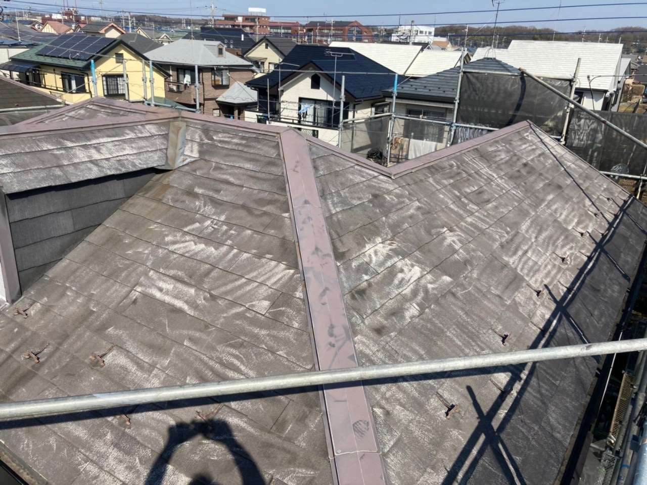 屋根カバー工法工事ガラバリウム材工事(東大和市)